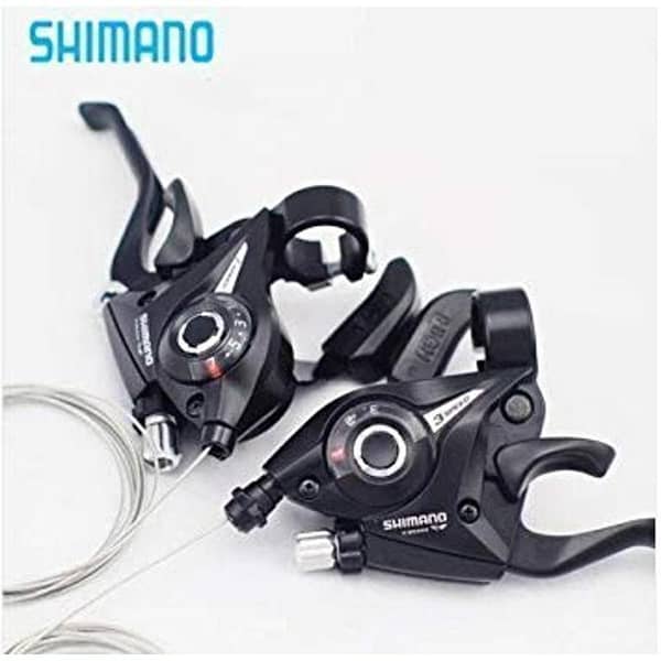 Original SHIMANO Gear Shifter Set Pair FRONT & BACK SET WITH Aluminum LIVER & WIRES