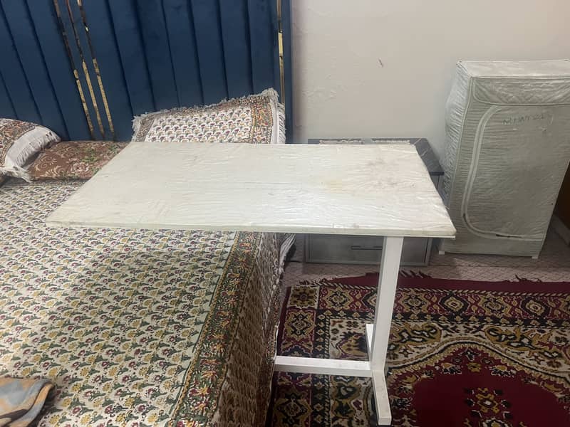 Side Table C, shaped design with wheels 6
