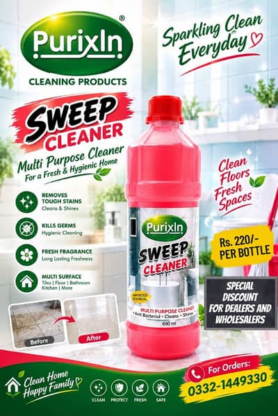 Purixin Sweep Cleaner 600ml - Multi-Purpose Floor & Surface Cleaner