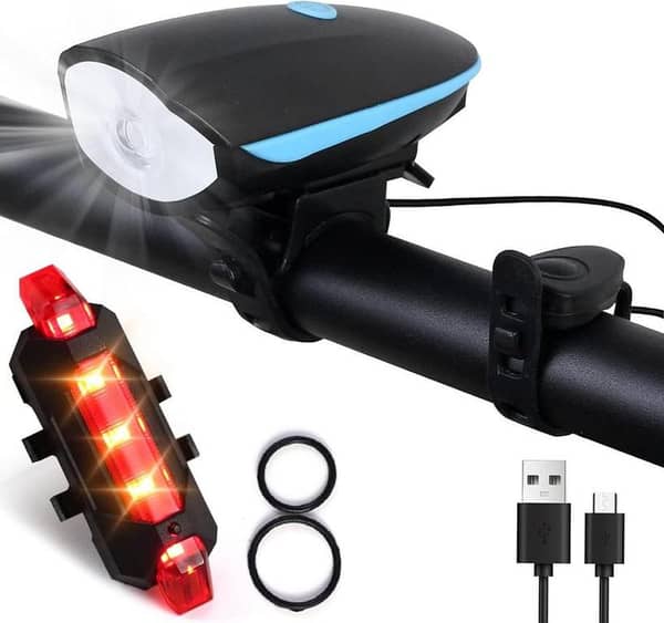 FRONT & TAIl LIGHT TYPE C CHARGING ULTRA BRIGHT Front Head Light ‍& Tail light | Bicycle, Bike, Scooter | Night King Light  | Heavy Beam Power Cycle