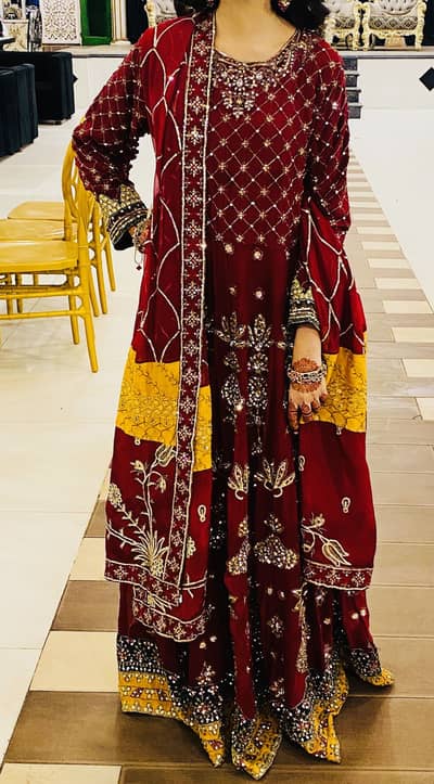 Red / maroon formal wedding dress maxi for sale - almost new