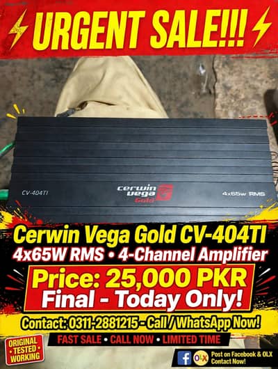 Cerwin Vega Gold CV-404TI 4 Channel Amplifier Urgent Sale Shadman
