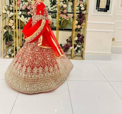 Bridal heavy open flared gaon with lehnga