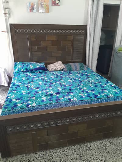 Bed with Matress + Side Tables + Dressing Table + 2 Chairs.