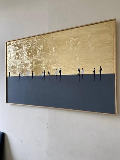 Golden leaf art painting