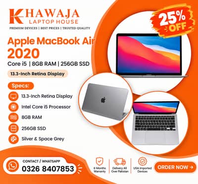 Apple MacBook Air & Pro 2020 | Core i5 & i7 | 8GB 16GB | 256GB 512GB