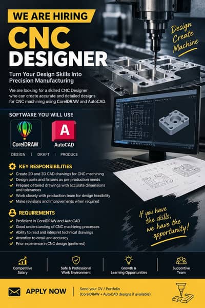 Hiring CNC Designer – CorelDRAW & AutoCAD Expert