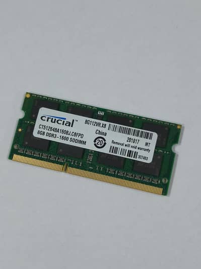 Crucial 8GB DDR3 1600MHz Laptop RAM (SODIMM) - Original