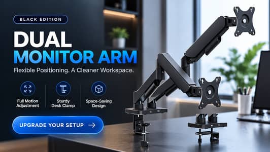 Dual Monitor Arm Stand | Black & White  RS 13999