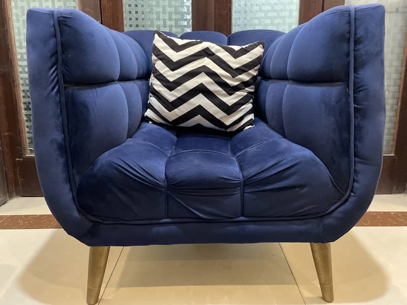 Royal blue Turkish styled sofa's 2