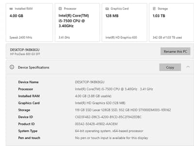 computer i5 7thGen want sale with complete setup