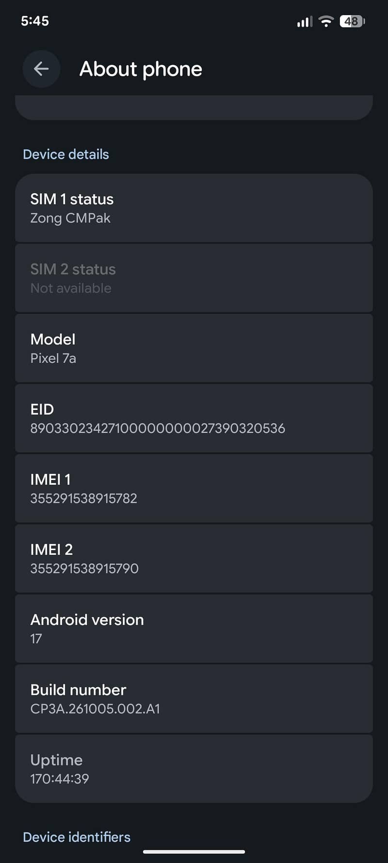 Google Pixel 7a with it's charger 4