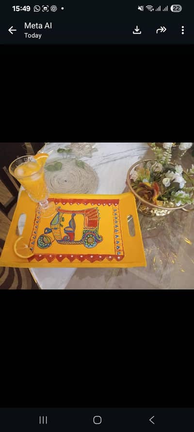 Handmade Hand-Painted Decorative Tray for Sale