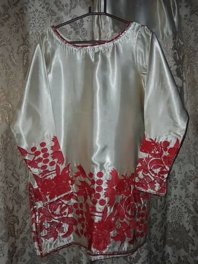 Party wear silk 3 piece suit