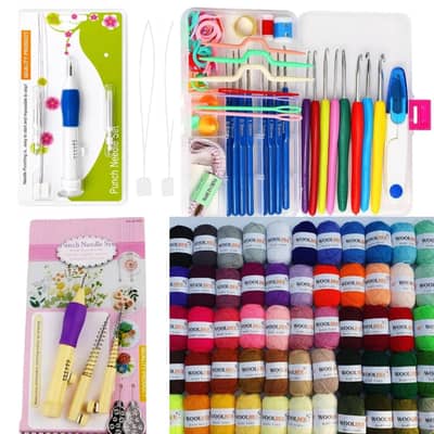 Punch needle/Yarn/Crochet ful kit