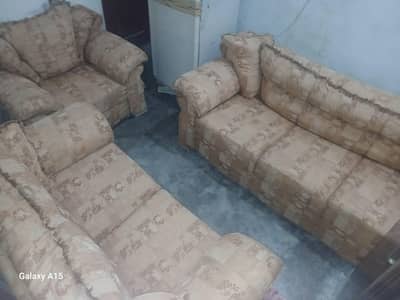 Sofa 6 seater camel and brown mix colour