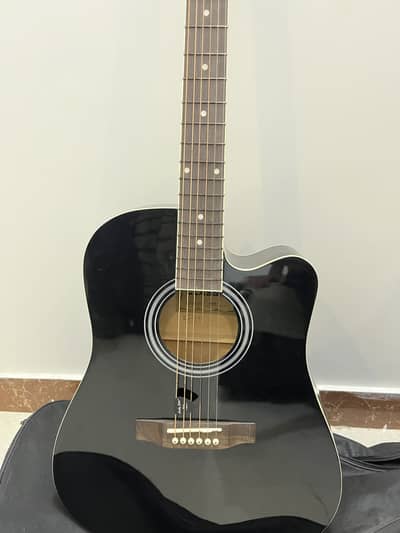 Classic Black Acoustic Guitar Jumbo Size