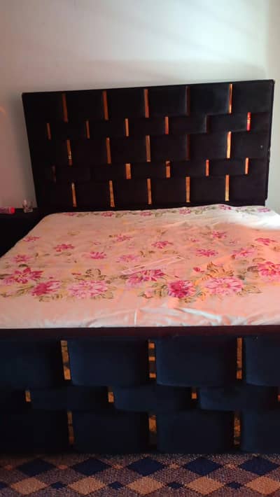 Cushioned Double Bed/mattress/sides and table urgent sale