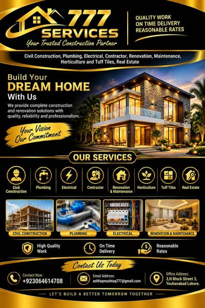 We provide civil construction, plumbing, electrical work,