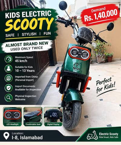 Kids Electric Scooty – Imported from China, Used Only Twice