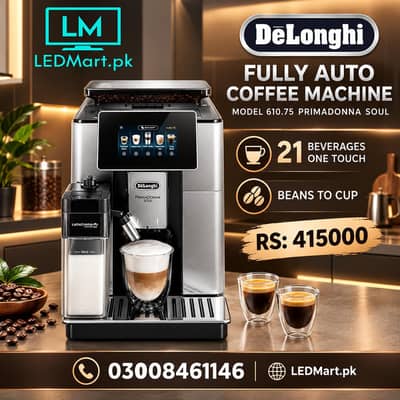 DELONGHI FULLY AUTO COFFEE MAKER BEANS TO CUP