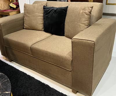 Sofa Set for Sale – Brown Fabric, Like New Condition