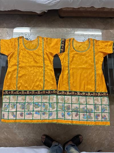 2 piece goti work shirt trouser for mehendi (WhatsApp 03246205446)