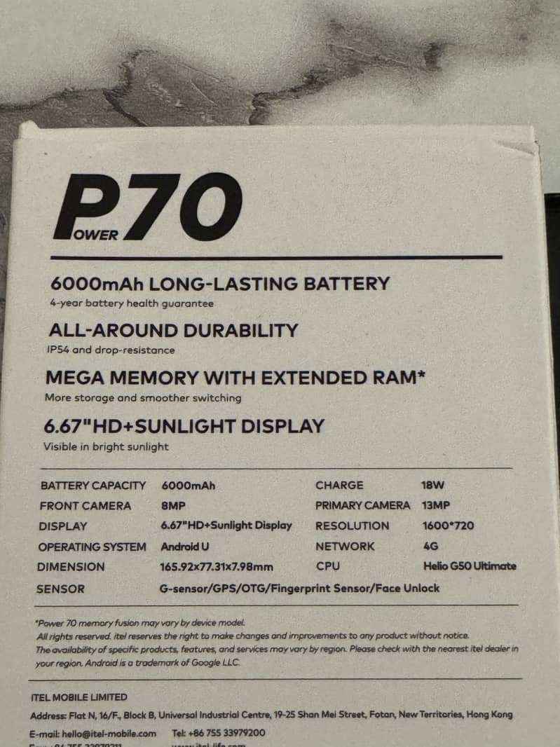 Itel P70 3