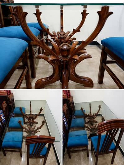 Tali Wood Dining Table Set with 6 Chairs