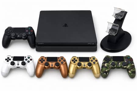 Ps4/slim/1tb/5 controllers/Jailbreak/charging dock/7games