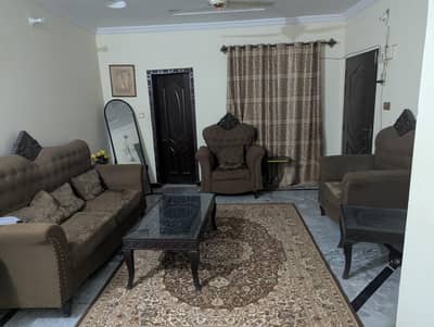 Brown seven-seater sofa set