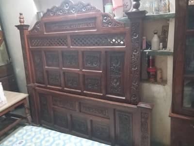 Wooden bed chair table full set