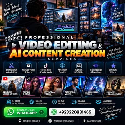 Professional Video Editor & AI Content Creator