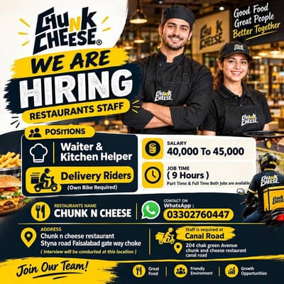 Restaurants Staff Required | Restaurants Jobs | Urgent Hiring | Jobs