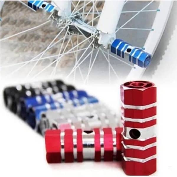Durable Aluminum Alloy Bike Foot PIN - Non-Slip Front & Rear Axle Footrests for MTB, BMX, & More (Pair)