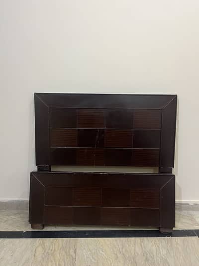 Wooden Single Bed Frame for Sale - Dark Brown Finish