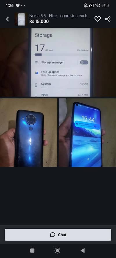 Nokia 5.6   perfect condition 6.128 dual SIM  exchange possible
