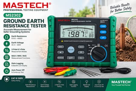 Ground Earth Resistance Tester Mastech MS2302 | Digital Earth Tester