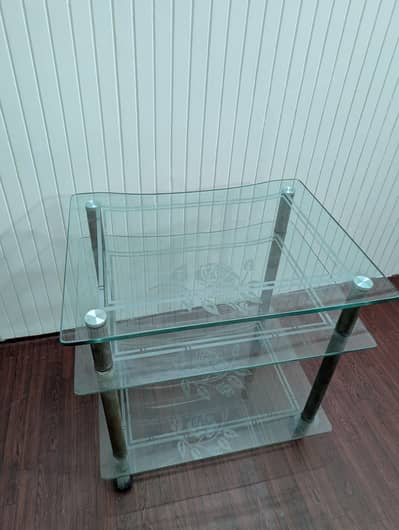 Glass TV trolley
