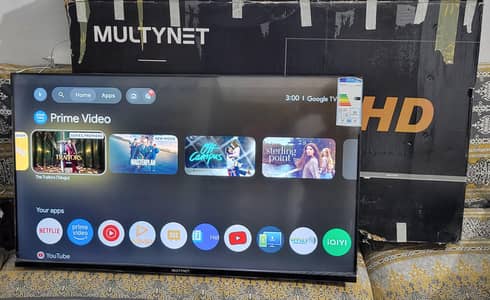 multynet 40 inch google tv with remote stand box bran new condition