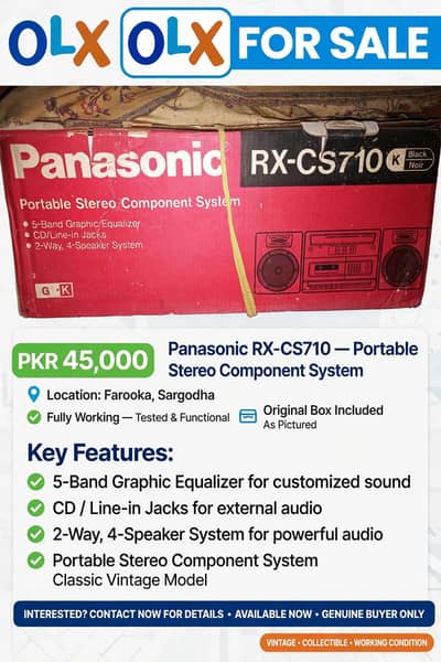 panasonic RX CS710 original box