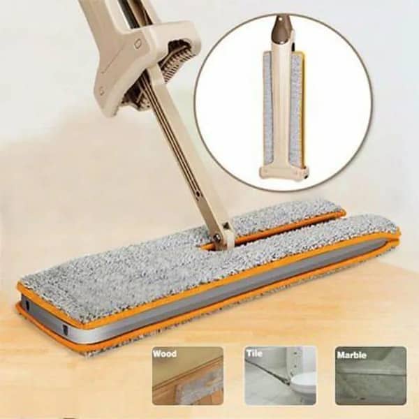 T  Self Wringing Double Sided Flat Magic Mop Hand Push Sweeper Hard Floor Clean Tool