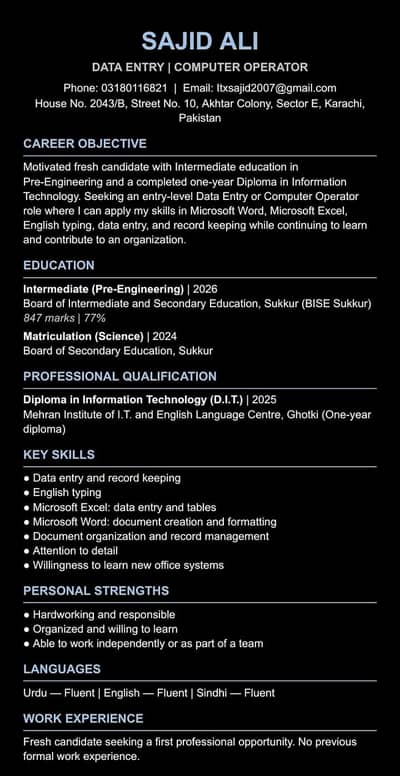 seeking Job