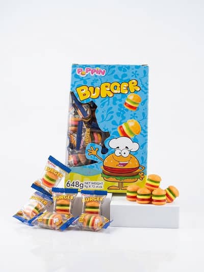 Poppin Burger Jelly Candy Box 648g (72 Pcs)