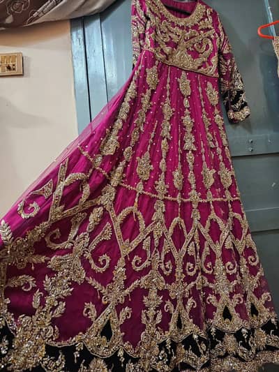 Magenta Bridal Lehenga | Heavy Embroidered Wedding Dress | Bridal Dre