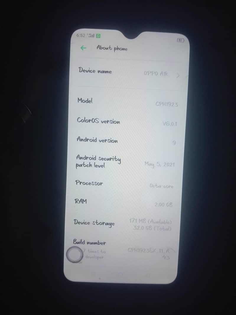 OPPO A1k 0
