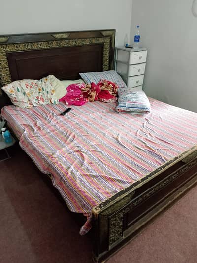 King Size Wooden Bed with Beautiful Headboard