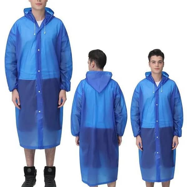 T  Unisex EVA Raincoat Waterproof Rain Poncho Coat Adult Clear Transparent Hoodie Rainwear Suit