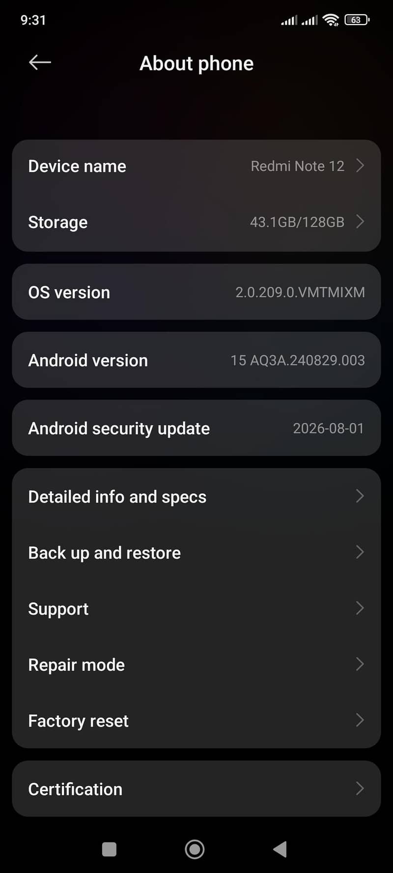 Xiaomi Redmi Note 12 6
