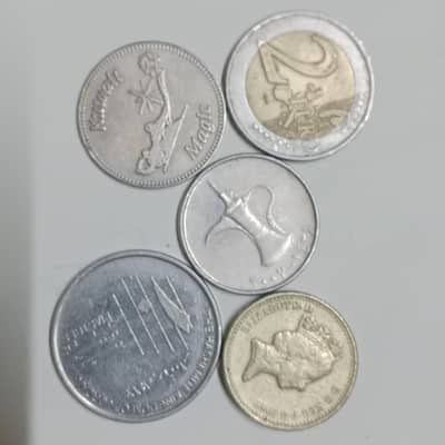 Old foreign coins collection lot 5 countries original 3000